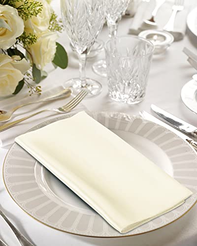 Vijiv 12 Pack Cloth Napkins And Gold Napkin Rings Set Of 6, 17X17 Square Satin Dinner Table Napkins Rings Flower Personalized Napkins Bridal Shower Napkins For Wedding Reception Party Decorative #TOP4