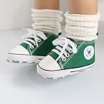 KIDSUN Unisex Baby Boys Girls High Top Sneaker Soft Anti-Slip Sole Newborn Infant First Walkers Canvas Denim Shoes - Image 3