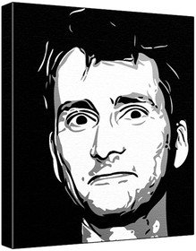 David Tennant (100% Original Painting. Not A Print ) Acrylic Paint On Deep Framed Canvas (60 x 50 x 1.8 cm) 3-Colour Black/Grey/White-image-27