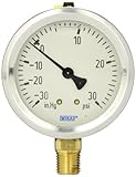 WIKA 9767010 Industrial Pressure Gauge, Liquid/Refillable, Copper Alloy Wetted Parts, 2-1/2