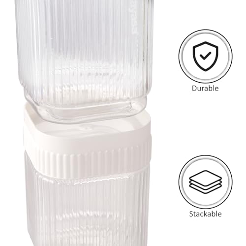 Image of Nayasa Refresh Container 750ML BPA Free Food Grade Airtight Kitchen Storage Stackable Containers- Set Of 6 | White