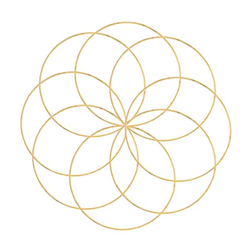 Aros de metal redondos para atrapasueños y base de coronas florales de macramé 8