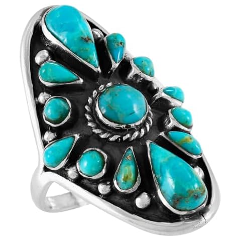 Turquoise Network Sterling Silver Ring Cover