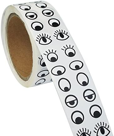 Lependor Black White Eye Stickers Labels -2000 Pcs Per Roll