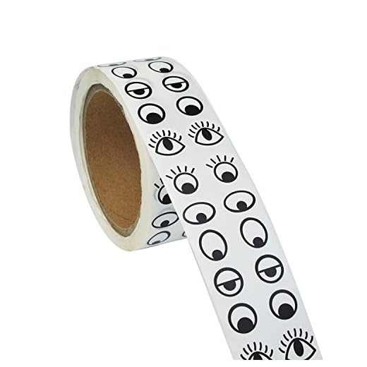 Lependor Schwarz Weiß Augenaufkleber Etiketten - Augen-Aufkleber im Vorteilspack zum Basteln von Figuren für Kinder -2000 Stück Pro Rolle Augensticker