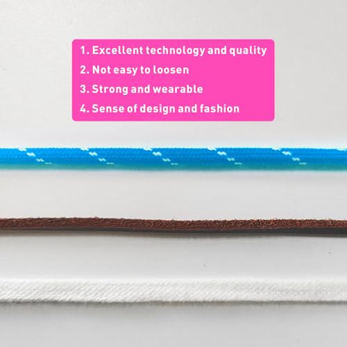 Image of 4Pcs Mixed Color Shoe Laces for Sneaker, Flat Leather Round Shoelaces Replacement Laces kit