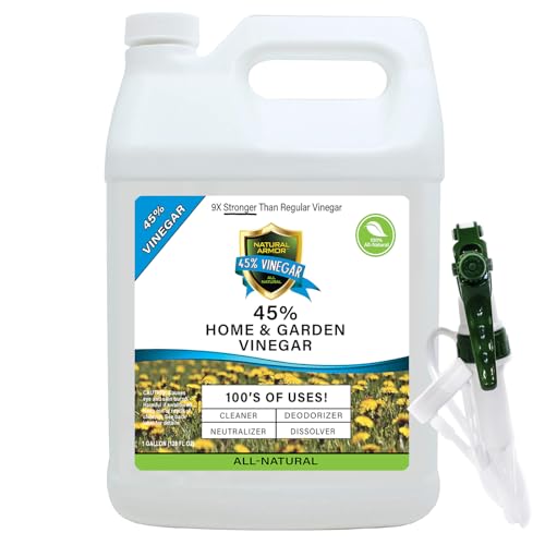 Natural Armor 45% Vinegar Industrial Strength Concentrate - Extra Strength - 9X Stronger Than Regular Vinegar (128 Oz Gallon)