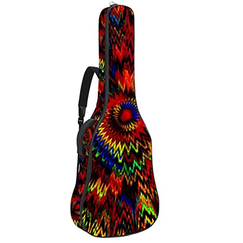 Protection guitare acoustique contre la pluie avec motif lotus et grand organiseur intégré