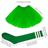 Haakong 2Pcs 80S Costume Set GreenTutu Women with Tube Socks Layer Green Tulle Tutu Skirt for Women Adults Halloween (Deep Green)