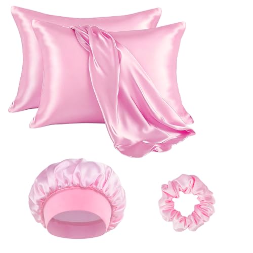 Taie d Oreiller en Satin 51×77 cm Lot de 2 chouchous Taie Oreiller Satin certifiée Oeko Tex Douce comme Une taie d Oreiller en Soie Rose