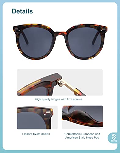 Image of SOJOS Sunglasses Womens Trendy 2025 Classic Round Retro Vintage Shades Large Frame Sunnies SJ2067