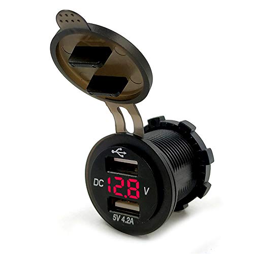 Cargador USB para motocicleta impermeable de 12V y 4.2A universal 5