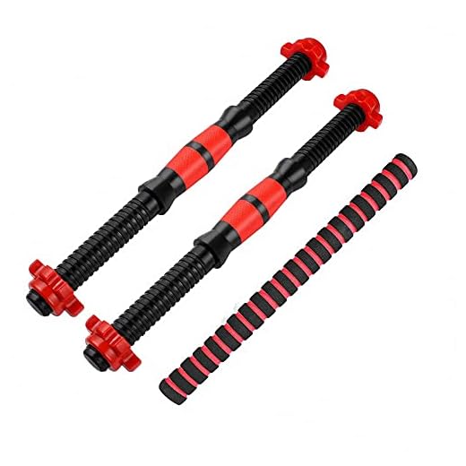 Barre per manubri, set di 3,bilanciere da 35 cm, adatto per dischi con un diametro di 3 cm,pesi,set di impugnature per manubri con filettatura, impugnature antiscivolo per bilancieri