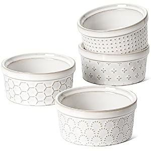 LE TAUCI Creme Brulee Förmchen Set, Arktisweiß, 4er