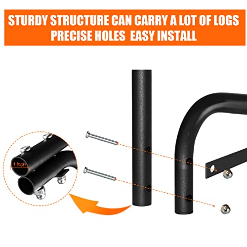 Snugniture 8Ft Outdoor Firewood Rack, Steel Tubular Wood Racks, Easy Assemble Adjustable Log Rack Holder, Heavy Duty Wood Stackers For Outside #TOP4