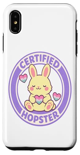 Certified Hopster Cute Bunny Pride Pastel Heart Graphic Tee �X�}�z�P�[�X iPhone XS Max �p