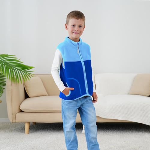Boys Full Zip Polar Fleece Vest Sleeveless Outwear Warm Jacket with Pockets3