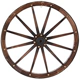 Hobby Lobby Rustic Distressed Brown Wagon Wheel Wood Wall Decor For Western Home Decor