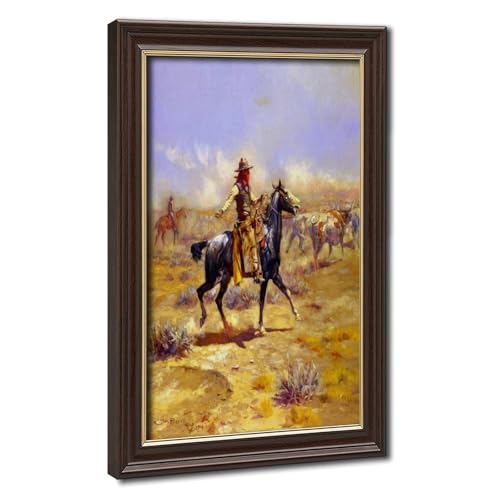 Impression sur toile Charles M Russell Through The Alkali, finition artistique pour bureau