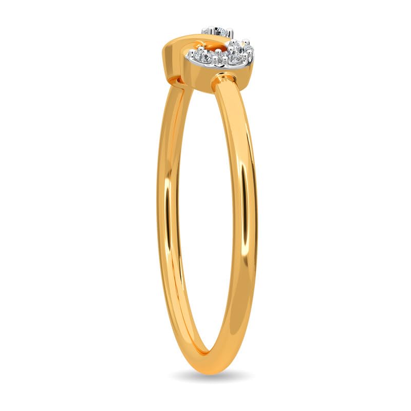 Image of KISNA 14k / 18k Real Gold & Diamond Ring | Diwali, Rakhi Rakshabandhan Gift for Sister /Bhabhi /Women | With Certificate of Authenticity & BIS-Hallmarked Gold Jewellery | Tesa Ring