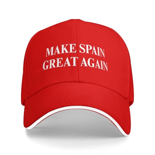 NLWQEKV Gorra Unisex Ajustable Tipo sándwich Make Spain Great Again (Haz Que España vuelva a ser Grande), Color Negro.