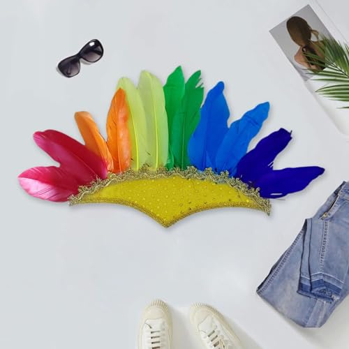 Qianly de Penas Elegante para Ocasiões Festivas, multicolorido