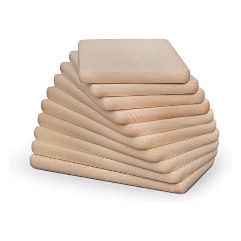 Frühstücksbrettchen Holz, Natur Buche unbehandelt, Holzbrettchen Küchenbrett Brot Küchenutensilien (10) Cover