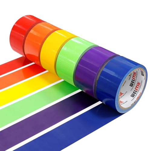 WELSTIK 6 Colored Duct Tapes 50MM x 9.14M, Strong, Flexible, Wate...