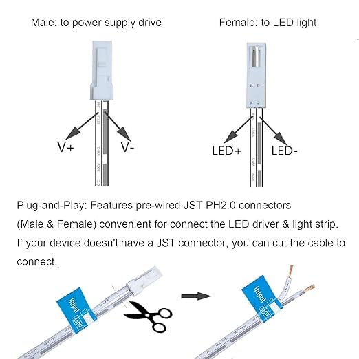 Image of Jackal Single Door Magnetic Sensor Switch for LED Lights, Auto On Off Wardrobe Light Switch, 12V Plug and Play Closet Cupboard Drawer Lighting Controller