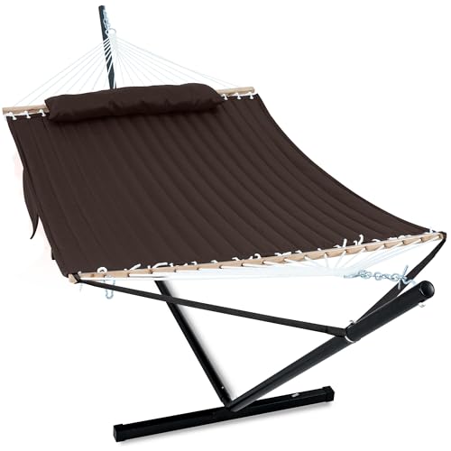 Image of GAFETE 2 Person Hammock with Stand for Outside, Heavy Duty Steel Stand