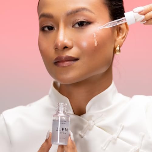 Image of ILEM JAPAN Renewal Serum 30ml | Bakuchiol Japanese Night Serum with Argireline & Peptides for Firmness, Elasticity and Sensitive Skin | Retinol Alternative for Fine Lines & Wrinkles | Vitamin C for Even Skin Tone, Rice Ferment + Hydration | Shea Butter, Skin Barrier