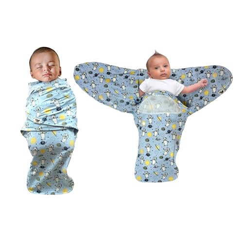 Image of Norani Baby Snugababe Swaddle Pod for Newborns – Secure Arm Inserts Prevent Escape, Easy-Zip for Diaper Changes, Award-Winning Best Sleep Solution, Space Bears