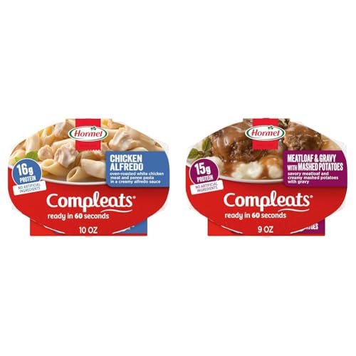 HORMEL COMPLEATS Chicken Alfredo 10 oz. and HORMEL COMPLEATS Meat...