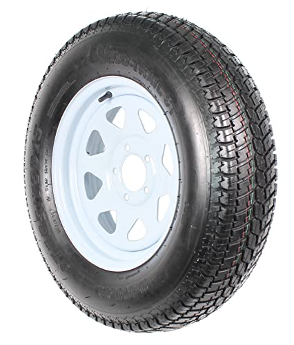 2-Pk Trailer Tire On Rim St205/75D15 F78 205/75 Lrc 5 Lug White Spoke Wheel #TOP3