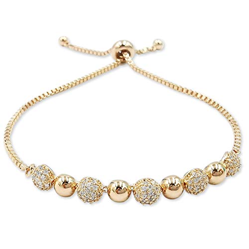 Preisvergleich Produktbild Infinity Unendlichkeit Symbol Damen FußkettchenZirkonia Armkette Verstellbar Charm Knöchel Armband (Goldene Kugel)