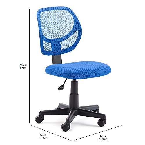 Amazon Basics Low-Back Computer Task Office Desk Chair With Swivel Casters - Blue #TOP2