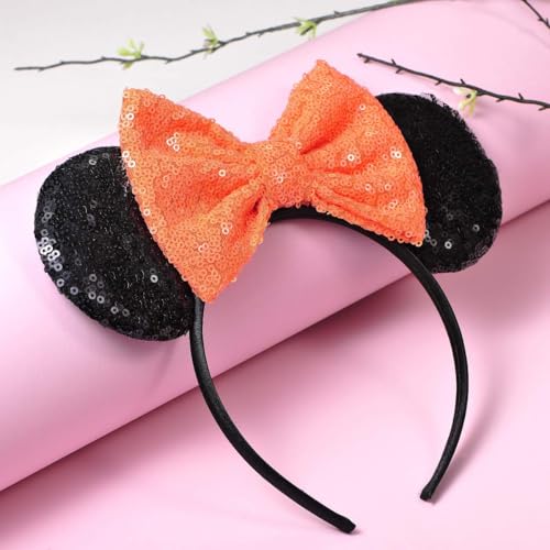 Image of FANYITY Mouse Ears Headbands for Girls Women Boys Party(TG-Orange)