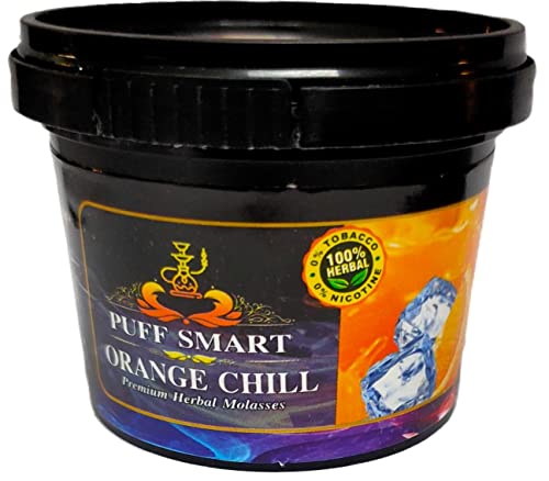 Image of PUFF SMART Premium Herbal Flavor Brain-O-Freeze, Pan Ras, Spring Water, Zafran Pan, Orange Chill, Double Apple 100G In Each Pack (Set of 6) (100% Nicotine and Tobacco Free)