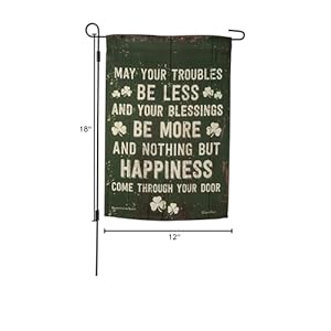 Primitives by Kathy May Your Troubles Be Less Garden Flag Green 12 inches x 18 inches