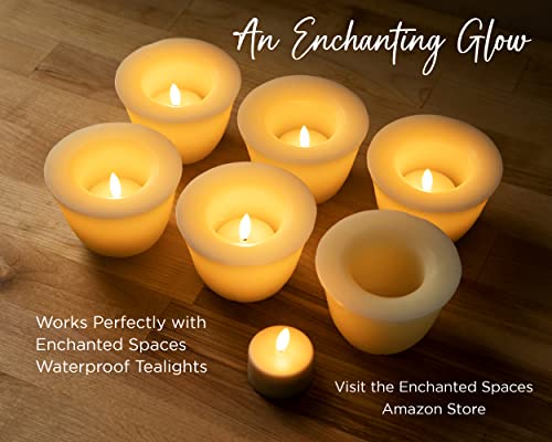 Image of Set of 6 Floating Wax Bowl Candle Holders, Candle Holders ONLY. Tealights Sold Separately
