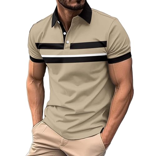 Polo de golf à manches courtes WINWUQB t-shirt d'été léger couleurs contrastées