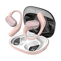 Fone De Ouvido Bluetooth Esportes, Basike T7, IPX6/OWS, Tela LED Dupla, Fone de Ouvido Estéreo Hi-Fi, Suporta Chamadas de Voz, 60 Horas em Standby Para Corrida e Exercícios ao Ar Livre (PRO Ouro Rosa)