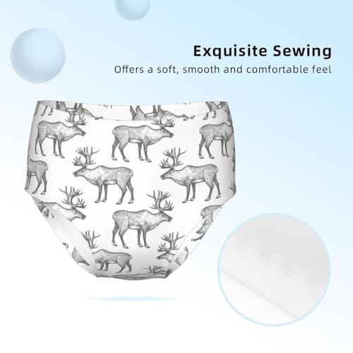 North America Of Reindeer Girls' Underwear Soft Cotton Little Girls Panties Comfort Briefs3