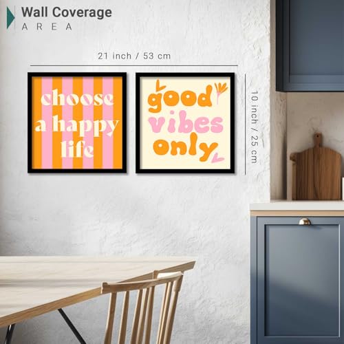 Image of HOTHOUSE motivational quotes frames wall poster for room office wall decoration items Wall Decor Digital Reprint engineered wood Set of 2 (10X10 inch)