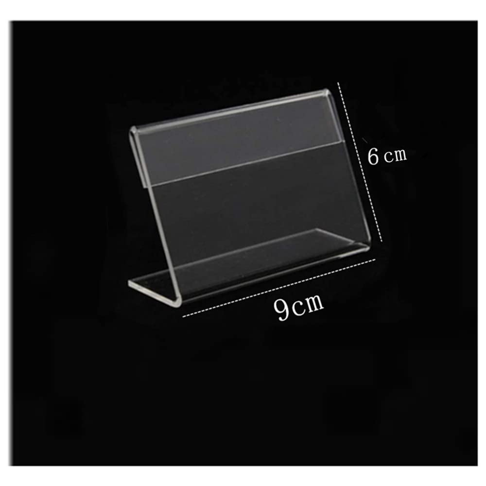 Pack of 20 Transparent Label Holder, Mini Acrylic Sign Holder, Name Label Stand Price Ticket Tag 9 x 6 cm - Image 3