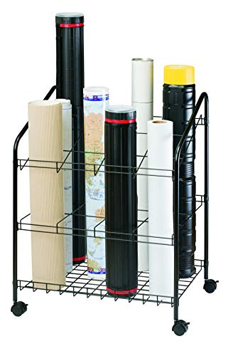 ALVIN WRF55 Wire Bin Roll File, Made for Rolled Maps, Plans, Drawings, and Tubes (5 x 5 Inches - 12 Slots)