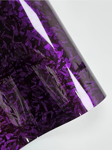 Image of LZLRUN Gloss Purple Forged Carbon Fiber Car Vinyl Wrap Film 3ft x 10ft