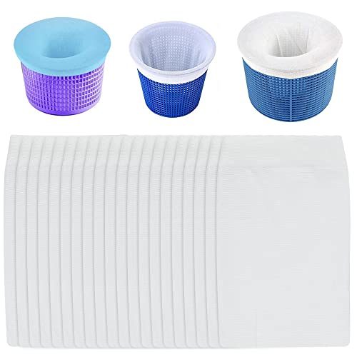 30 unidades de calcetines de piscina para skimmer con filtro de red, reutilizables, para cesta de skimmer de nailon, calcetines de filtro para eliminar el escorio, hojas y pelo de perro Cover