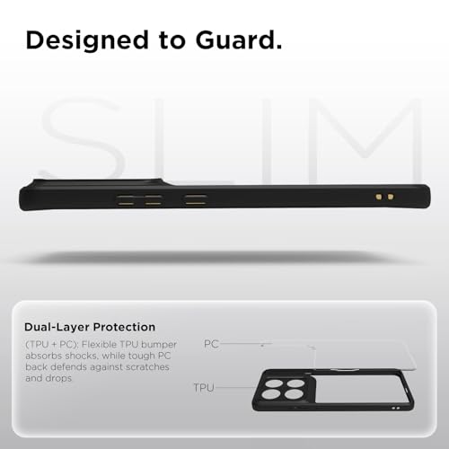 Image of RIGGEAR Shockproof Sleek Hybrid Armor Back Cover Case for Motorola Moto Signature 5G (Clear PC + Black TPU Bumper)