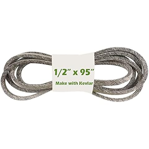 1/2"x95" Lawn Mower Cutting Deck Belt Tractor Drive Belt Make with Kevlar Compatible with Craftsman Poulan 144959 532144959 160855 130801 138255 532130801 532138255 532160855 577203116 Cover